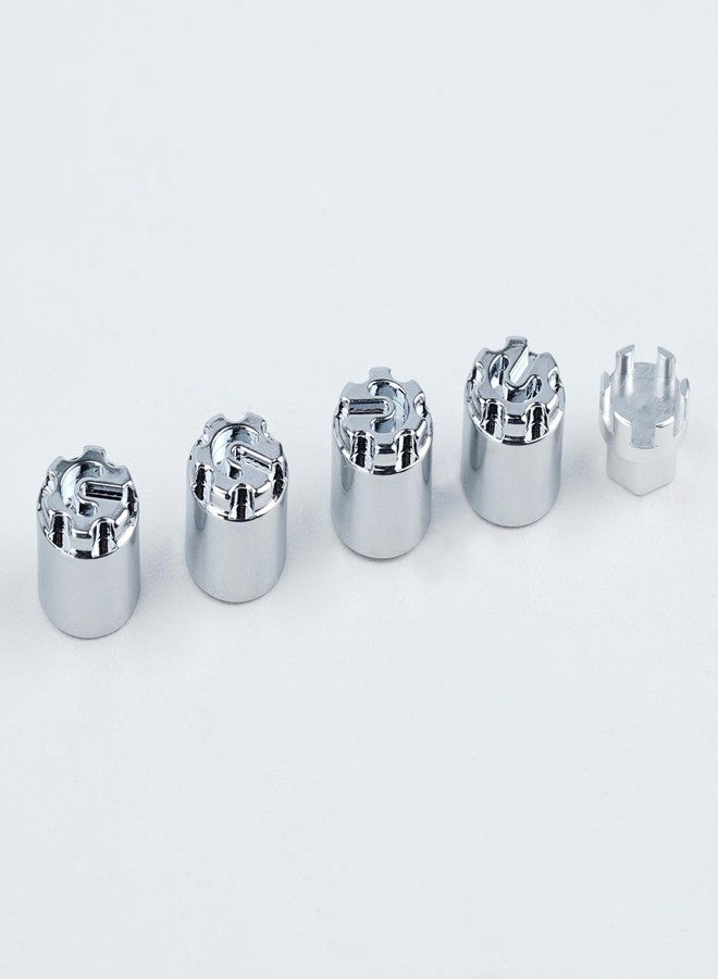 DJX 4PCS Aluminum M4 Wheel Nut Center Cap Locking Hubs w/Tool for 1/10 RC Crawler Traxxas TRX4 Axial SCX10 90046 D90 Redcat Gen7(Chrome) - Image 2